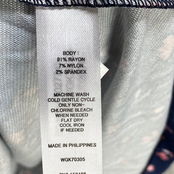 41 Hawthorn Bridgitte Knit Navy and Pink Floral Print Short Sleeve Dress - Picture 5 of 5
